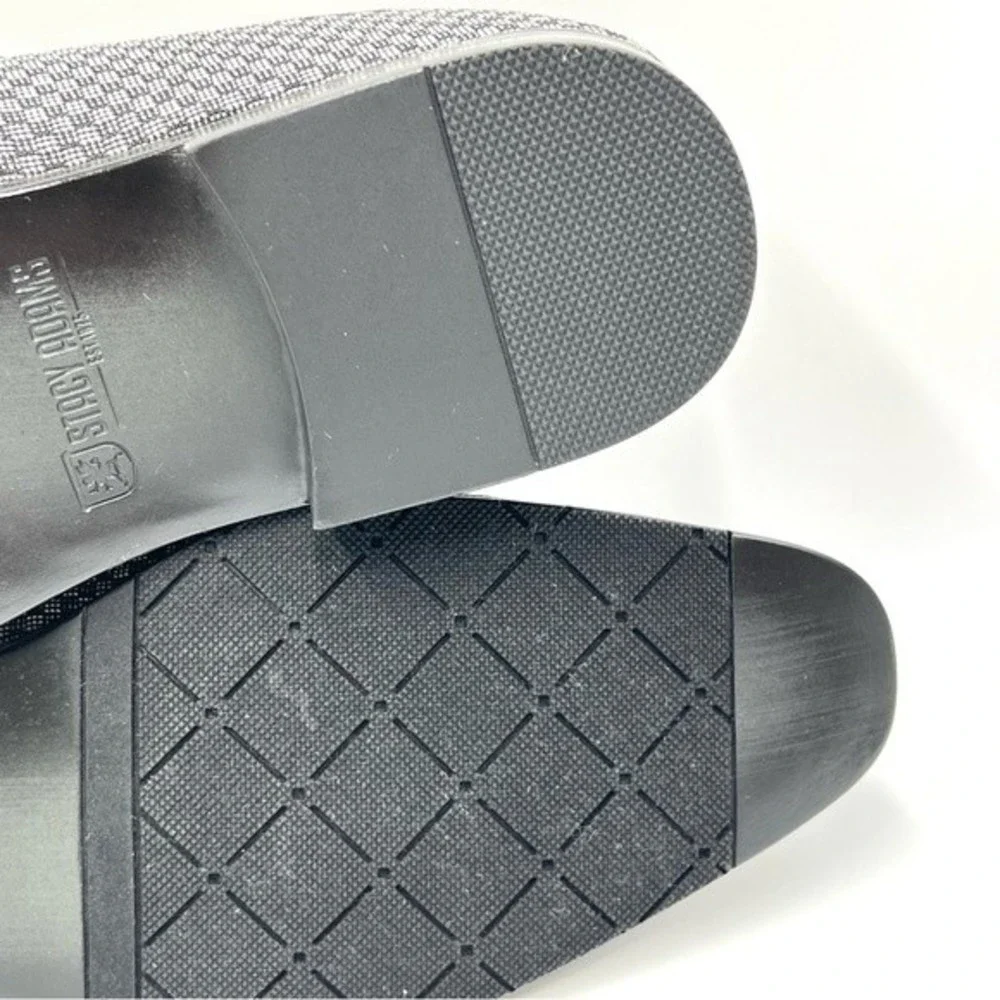 9.5W 9.5 W WIDE Stacy‎ Adams Saville Black Gray Silver Slip On Loafers Shoes